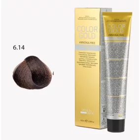   DESIGN LOOK - Color Gold - 6.14 Ammóniamentes Krémhajfesték Arannyal 100ml